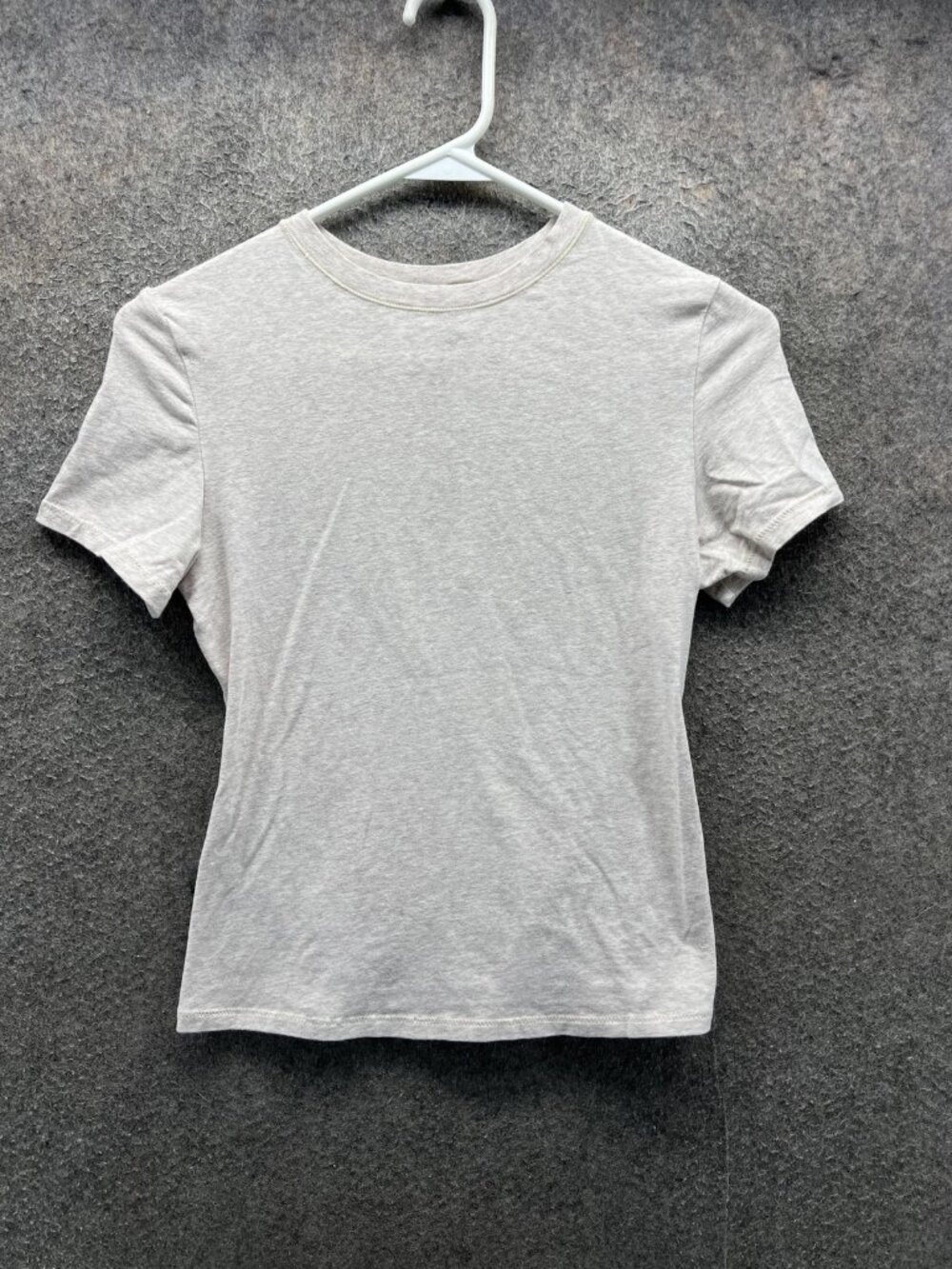 Skims Shirt Womens Medium Gray Crew Neck Short Sleeve Stretch Jersey Casual Top